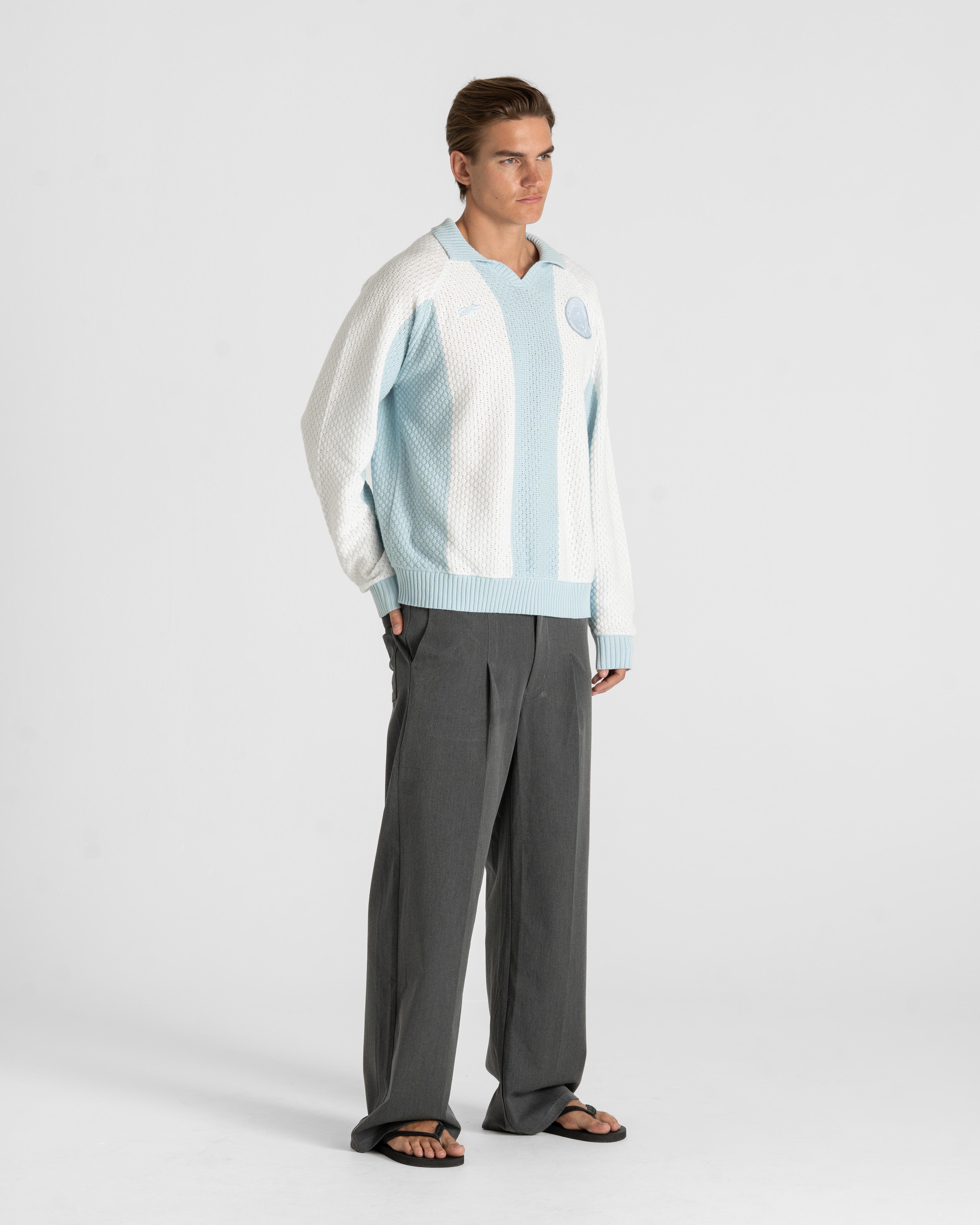SC Football Knit Light Blue/white